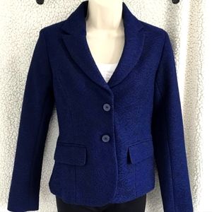 Blue Lace Jacquard Blazer